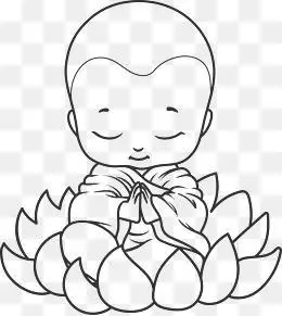 打坐小和尚简笔画