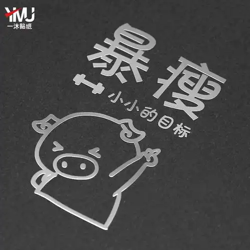 贴纸手机手机贴2021新款潮流文字暴富暴瘦金属手机贴纸