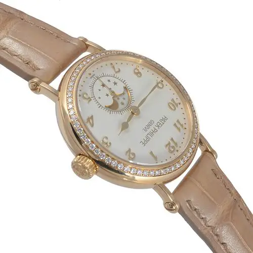 [即拍即得][9.5新]百达翡丽 18k黄金 镶钻 手动女表