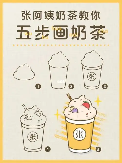 简笔画教程超简单五步画奶茶