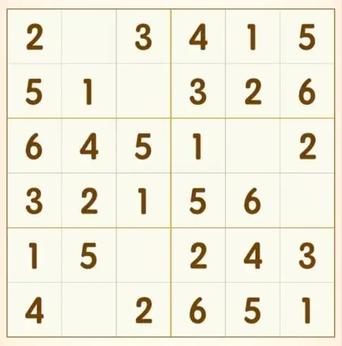 少儿数独打卡day  1561六宫格