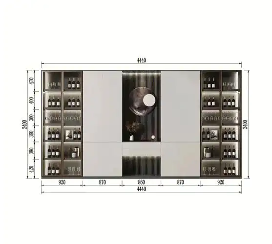 收纳率超高的酒柜尺寸设计合集