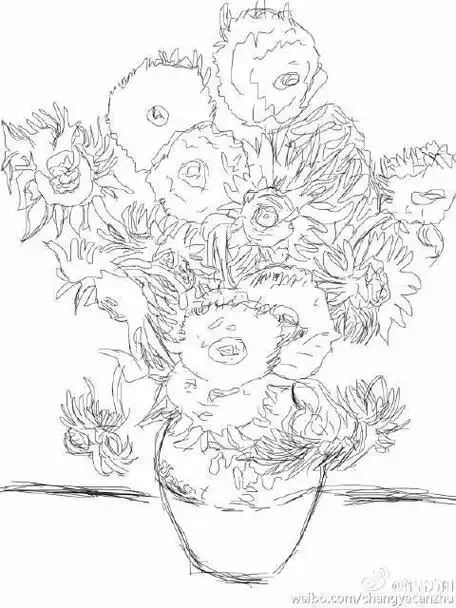 梵高画的向日葵怎么画简笔画