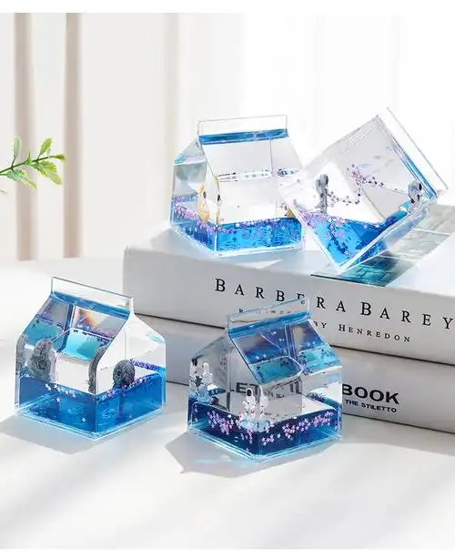 流沙漂浮摆件星空液体瓶宇航员装饰品创意生日礼物男生办公桌面小银色