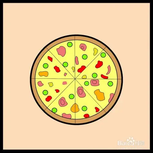 怎么画披萨简笔画(彩色)