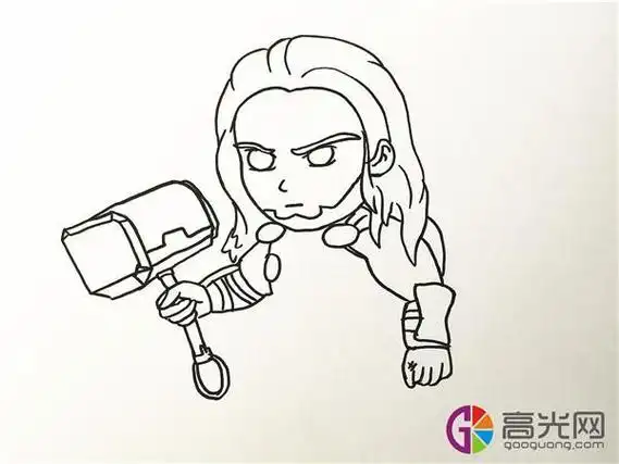 复仇者联盟4雷神简笔画