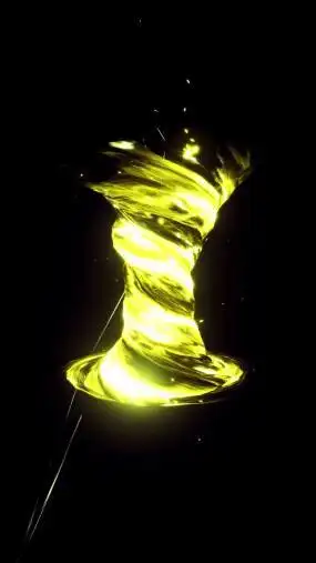 金色闪电龙卷风(4k通道)视频素材