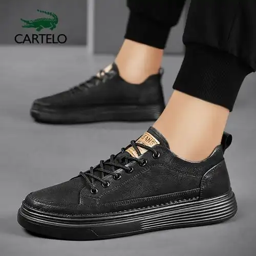 线下专柜同款卡帝乐鳄鱼cartelo新款男士休闲鞋男鞋休闲皮鞋板鞋子男