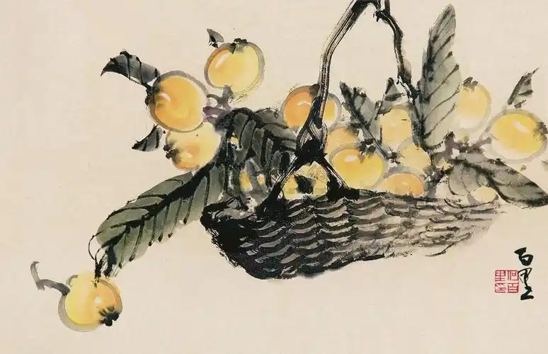 0247 枇杷 镜框 设色纸本