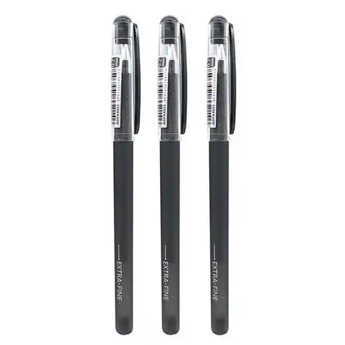 晨光极细黑色02中性笔细字黑笔细笔勾线记账财务小字水笔可换芯02黑笔