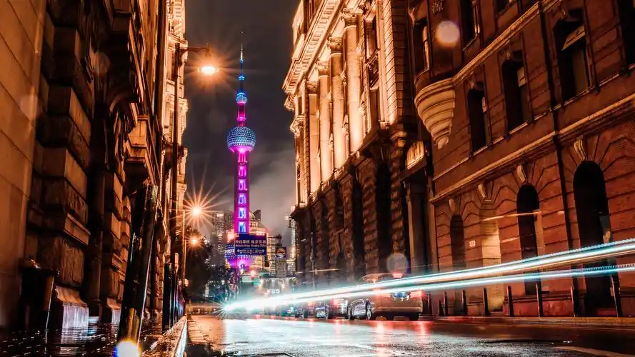 上海迷人的夜色,城市夜景-回车桌面