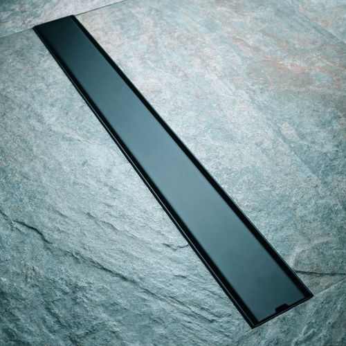 黑色隐形地漏镶砖不锈钢防臭长方形淋浴房排水槽定制加长条形侧排