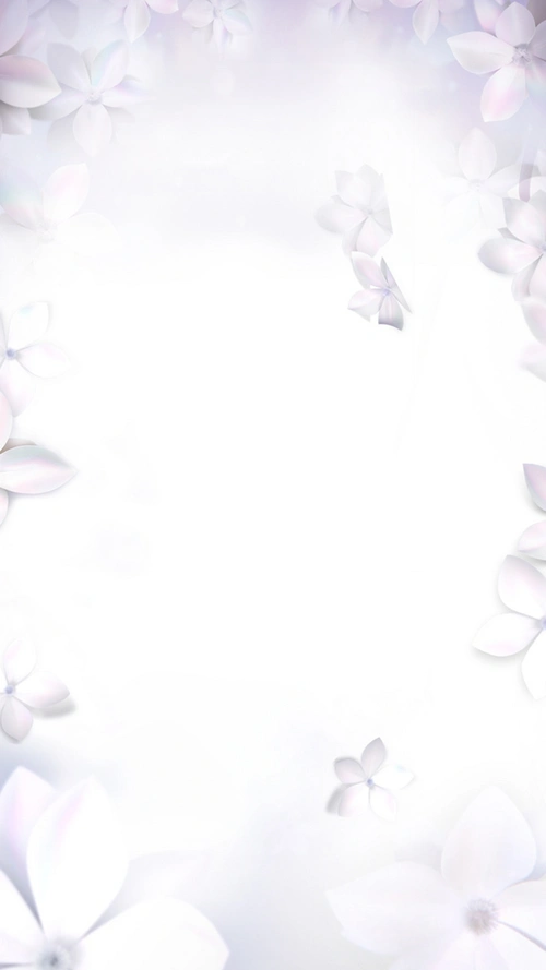 简约白色清新花朵h5背景