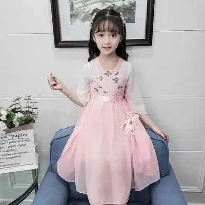 夏装儿童古装超仙襦裙古风连衣裙12岁女孩中国风唐装新款券后价￥33