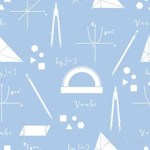 数学科学矢量无缝模式与几何图形工具和公式. 教育要素.