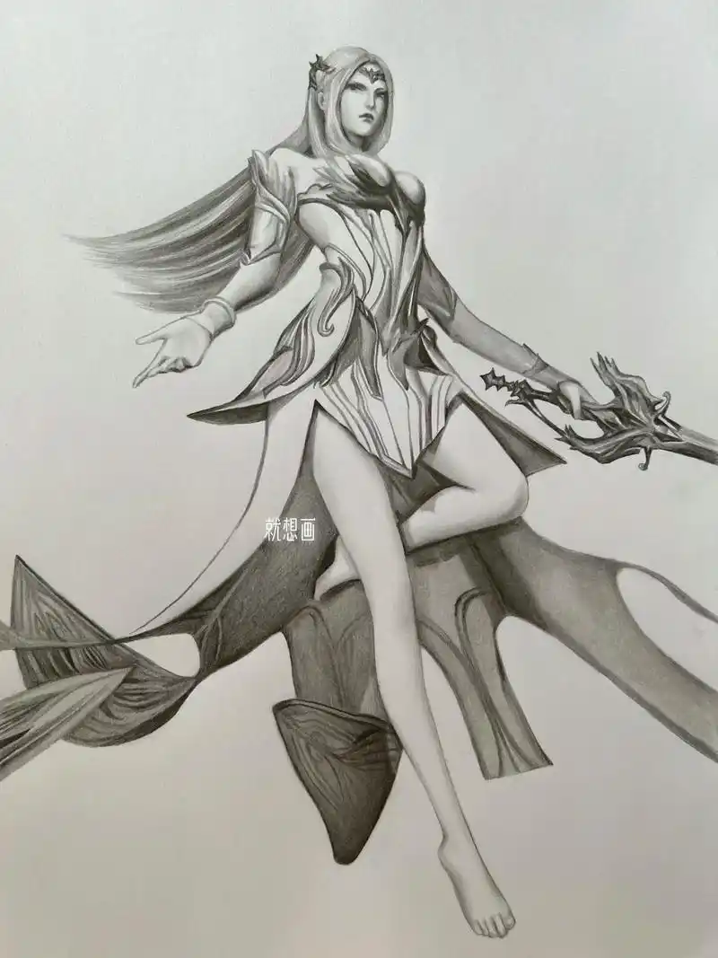 斗罗大陆千仞雪全身画.定的97#画画 #手绘 #动漫 #图文 - 抖音