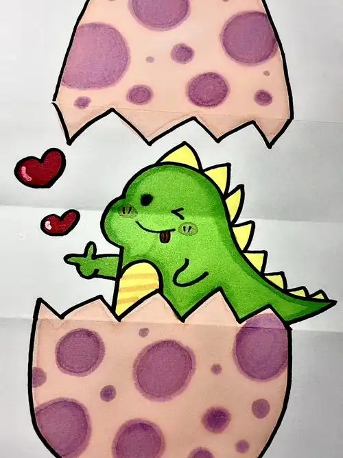 30秒教你画破壳而出小恐龙赶快学起来吧