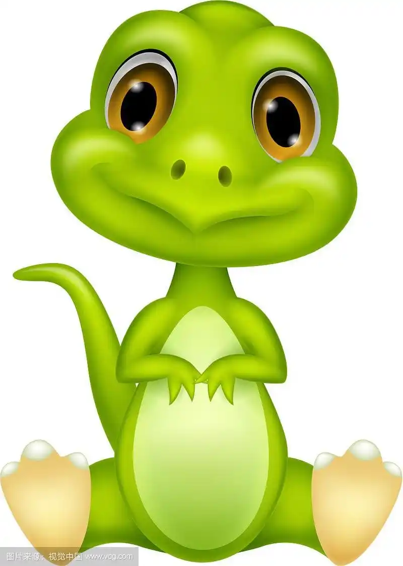 可爱的绿色恐龙卡通