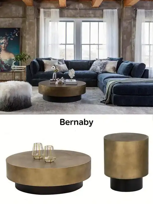 bernaby复古做旧金属漆圆茶几71