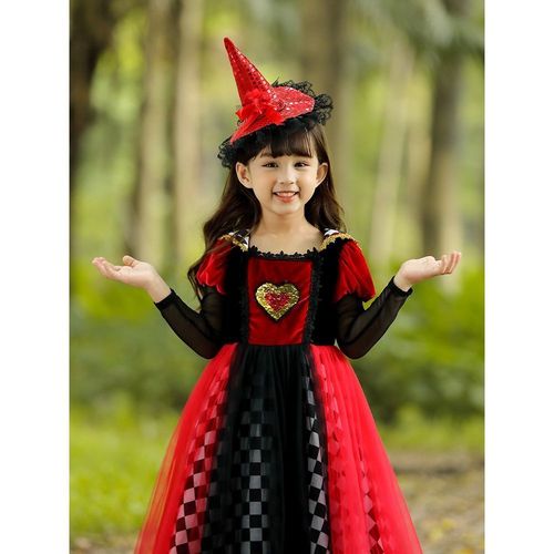 万圣节儿童服装女童女巫公主裙cosplay巫婆吸血鬼化妆舞会演出服