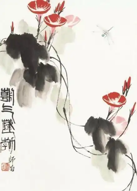 国画大师娄师白先生笔下的牵牛花(图)