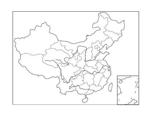 中国地理地形图简笔画