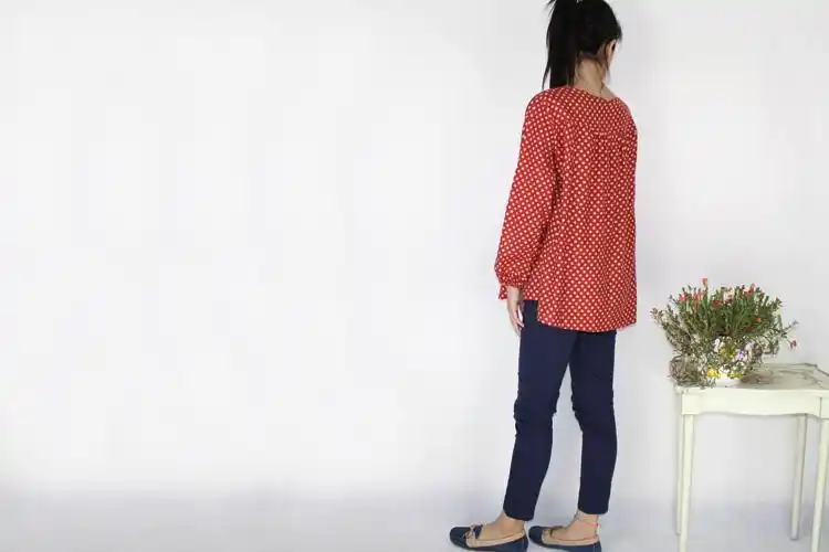 雪蓝衫秋装新款棉麻女装中老年加大码长袖恤妈妈装宽松上衣