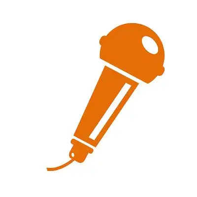 橙色卡通话筒png素材元素