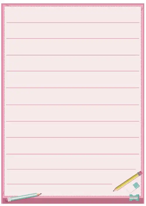 卡通文具信纸作业背景模板