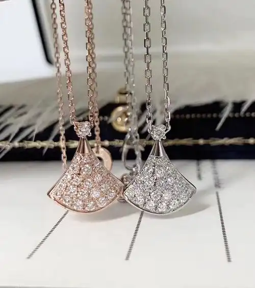 宝格丽bv经典小扇子满钻裙子项链销骨链