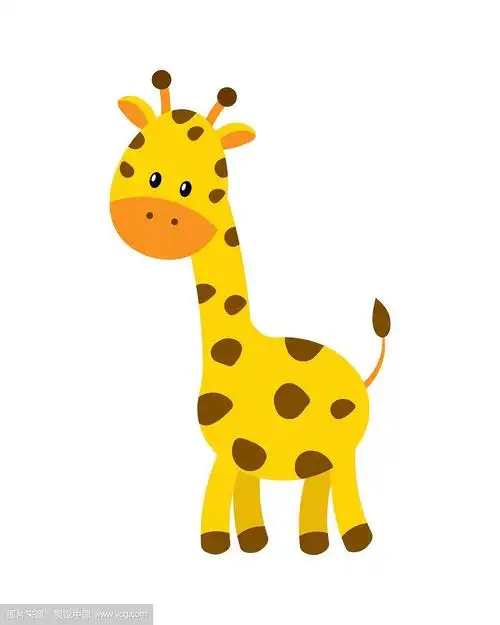 可爱卡通长颈鹿孤立
