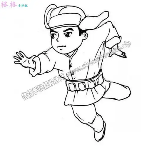 抗日英雄画像儿童简笔画
