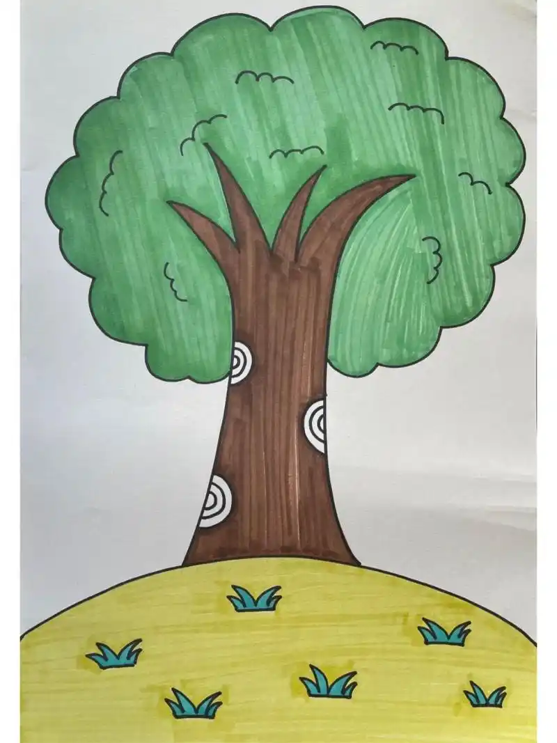 树🌳儿童简笔画(原创) 带步骤,一看就会 #儿童画# #绘画# #简笔画#