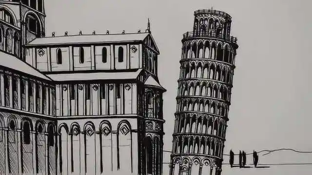 如何用铅笔画比萨斜塔简单的铅笔线条勾勒出壮丽的创奇建筑