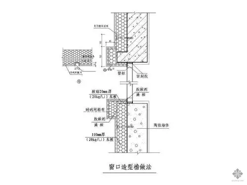 [图块/节点]节能型外墙外保温墙体节点详图