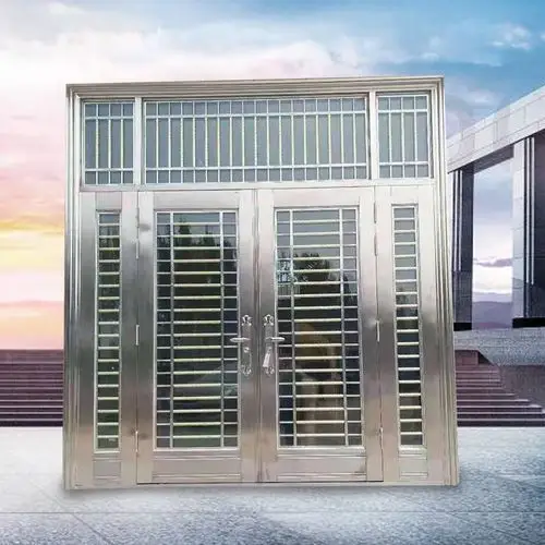 河北厂家 不锈钢防盗大单双开门 别墅大门 小区单元门 农村白钢门