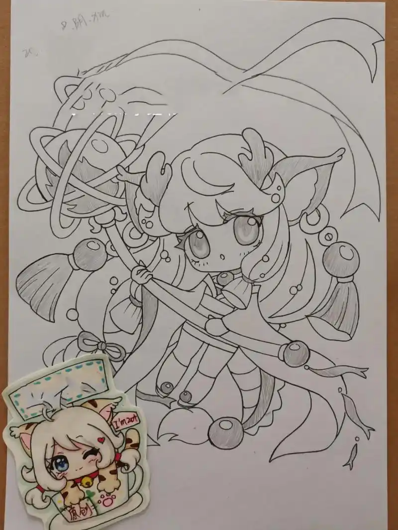 十二生肖龙拟人古风插画手绘画画简笔画教程 临摹卡→置顶视频 原创