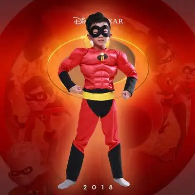 超人总动员2万圣节cosplay儿童表演演出舞台服装紧身连体肌肉衣服