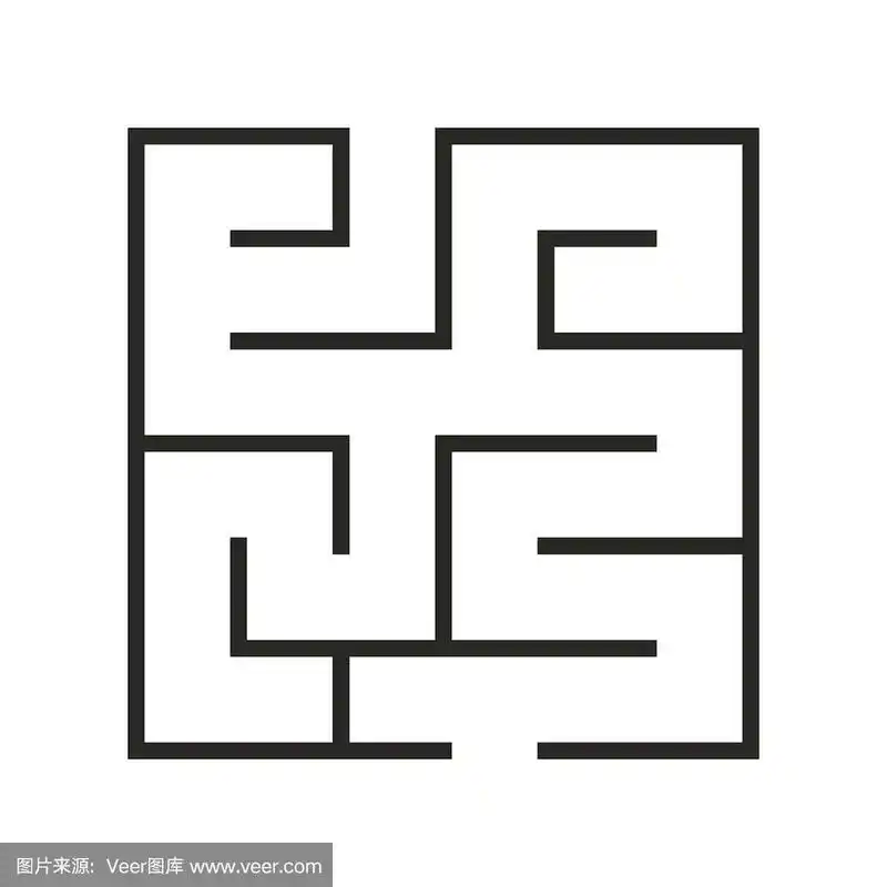 迷宫游戏,简单,绘画插图,教育,探索