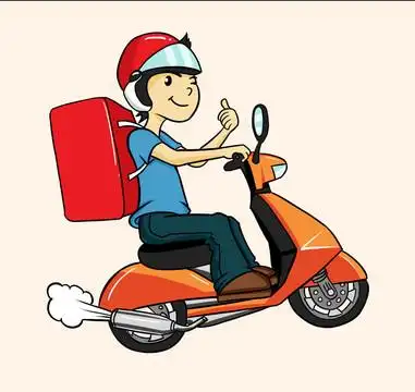 快递小哥卡通手绘插画