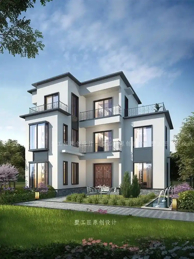 别墅占地面积99.06㎡,开间13 - 抖音