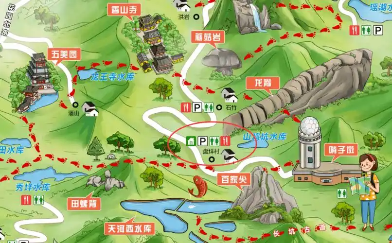 大罗山手绘地图出炉游大罗山一图搞定