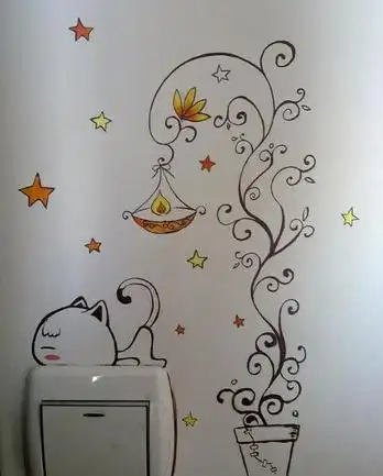 相关手绘墙画素材的绘画材料