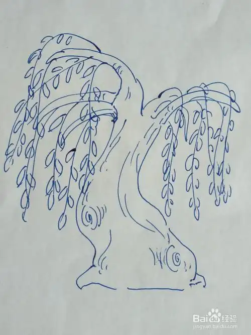 怎么画杨柳的卡通简笔画