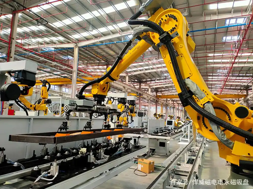 桁架机器人装配磁力爪手,助力机械制造业的自动化生产