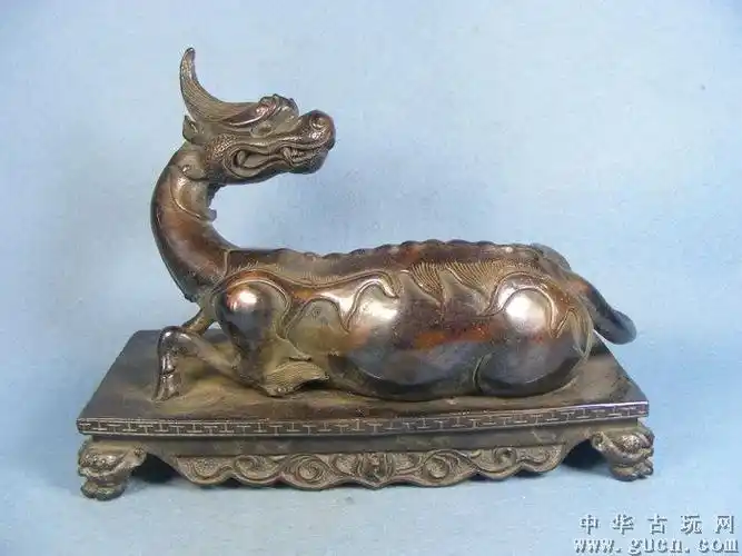 清代乾隆老紫铜回头龙龟大型文玩辟邪摆件