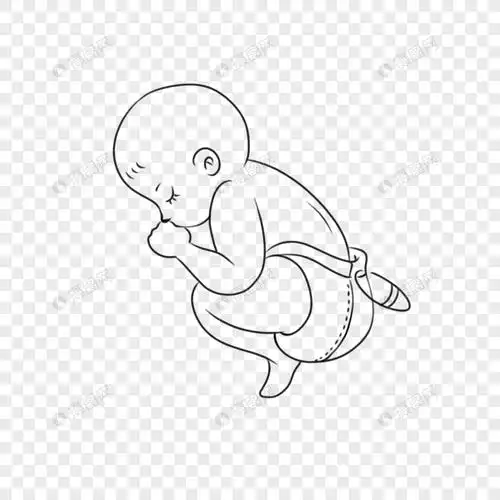 趴着睡觉的婴儿简笔画