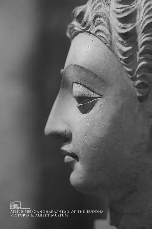 2013928伦敦维多利亚与阿尔伯特博物馆公元400500年健陀罗佛头像来自