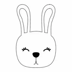 虚线可爱兔头野生动物插图照片