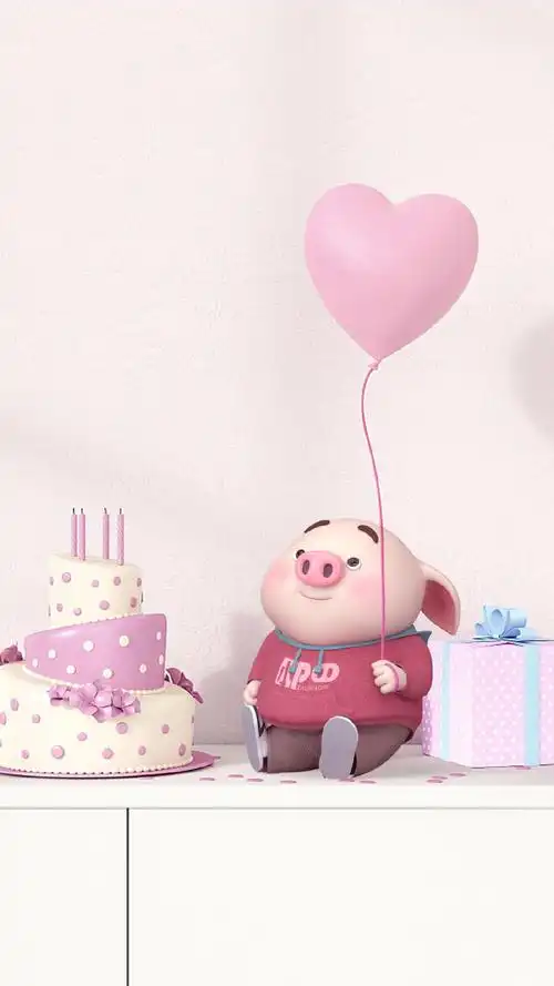 软萌可爱卡通小猪图片手机壁纸